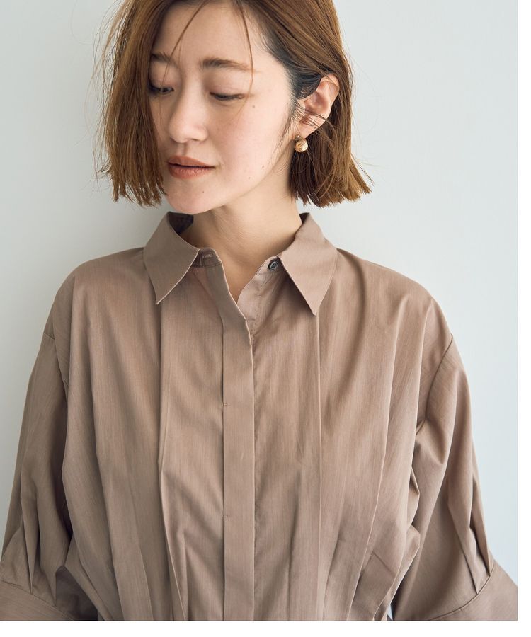 YECCA VECCA「【ORGABITS】タックロングシャツ」|シャツ・ブラウス|