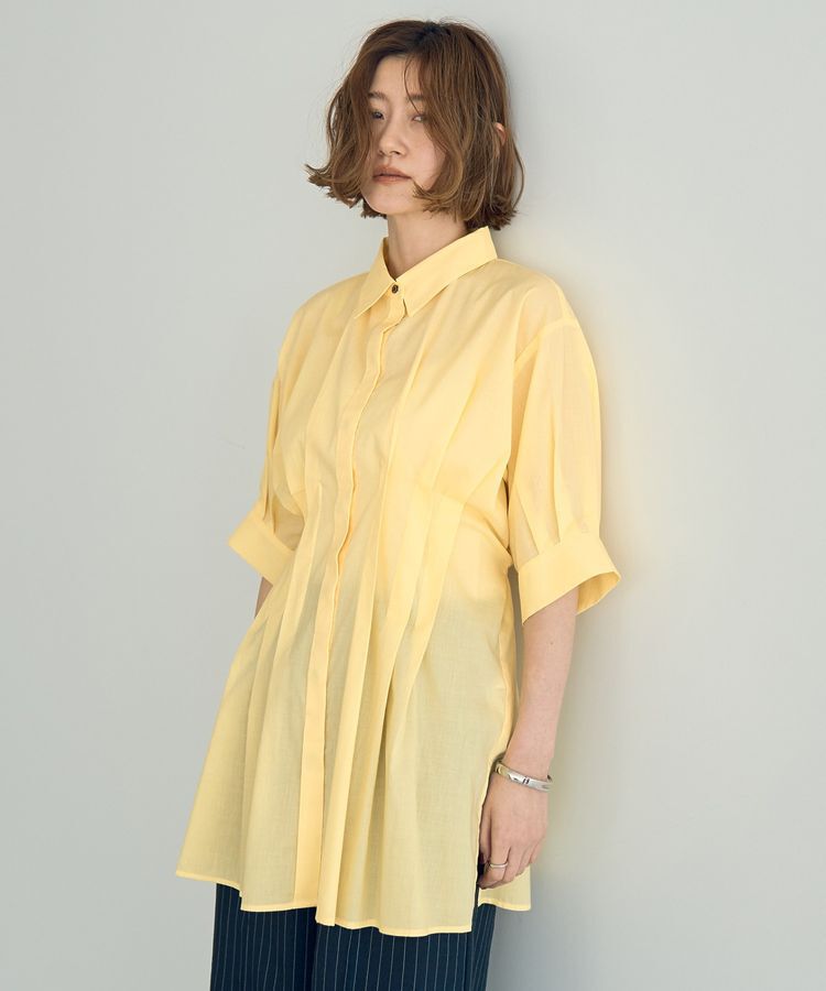 YECCA VECCA「【ORGABITS】タックロングシャツ」|シャツ・ブラウス|Yellow
