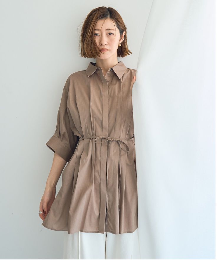 YECCA VECCA「【ORGABITS】タックロングシャツ」|シャツ・ブラウス|