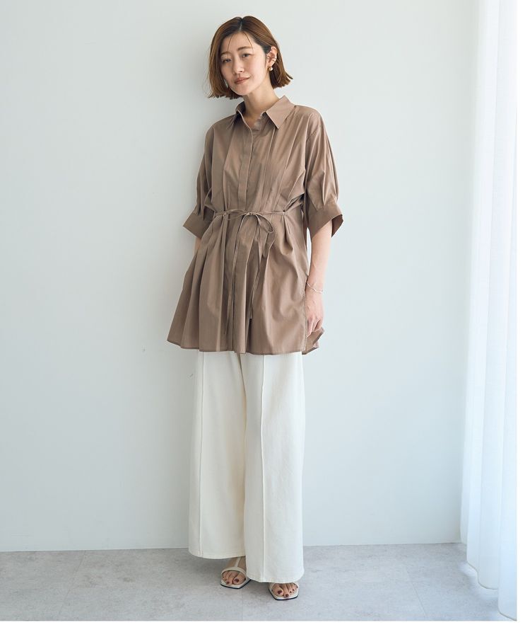 YECCA VECCA「【ORGABITS】タックロングシャツ」|シャツ・ブラウス|