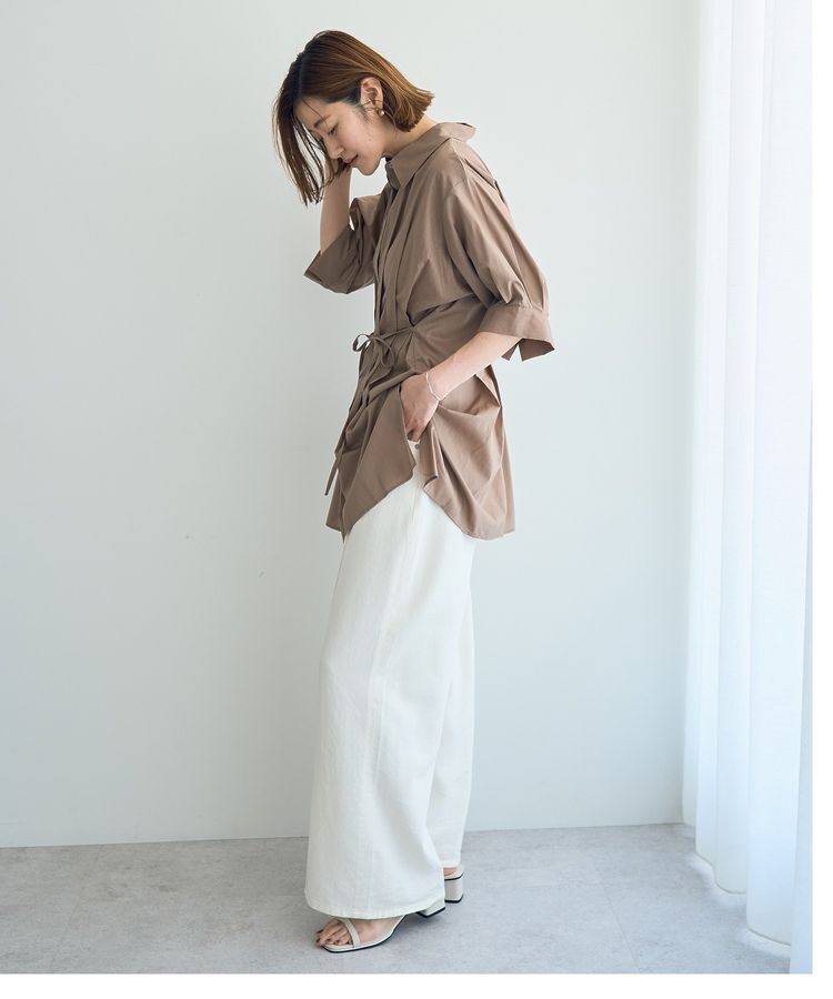 YECCA VECCA「【ORGABITS】タックロングシャツ」|シャツ・ブラウス|