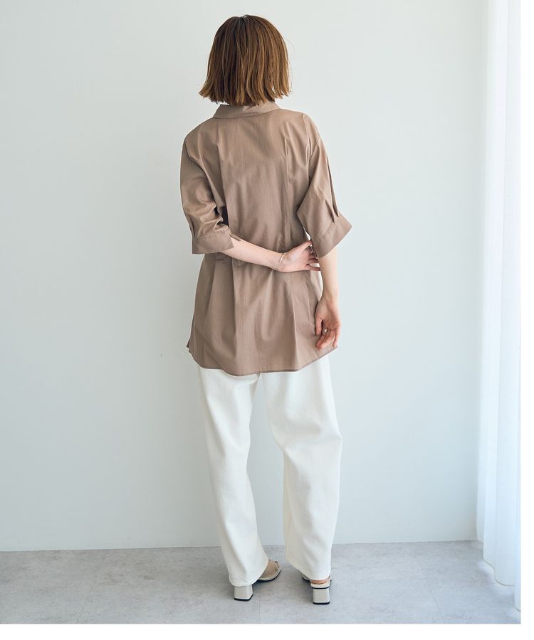 YECCA VECCA「【ORGABITS】タックロングシャツ」|シャツ・ブラウス|