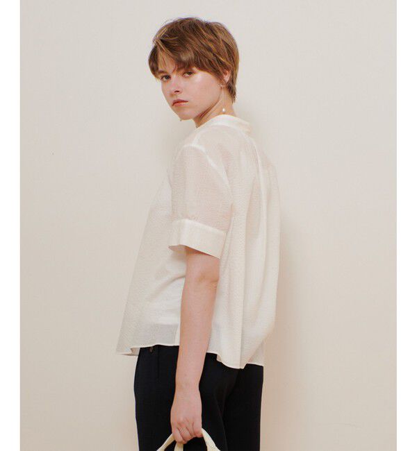 allureville「リップルスタンドカラーブラウス」|シャツ・ブラウス|