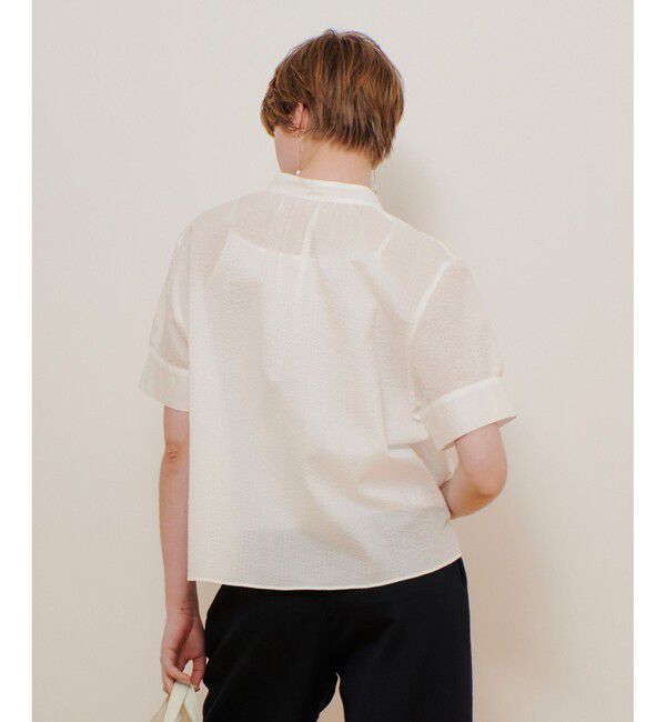 allureville「リップルスタンドカラーブラウス」|シャツ・ブラウス|
