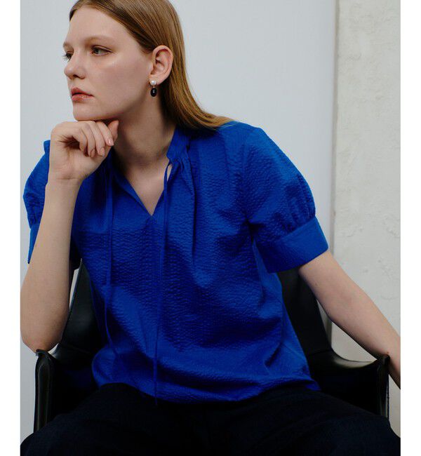 allureville「リップルスタンドカラーブラウス」|シャツ・ブラウス|