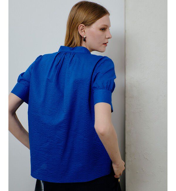 allureville「リップルスタンドカラーブラウス」|シャツ・ブラウス|