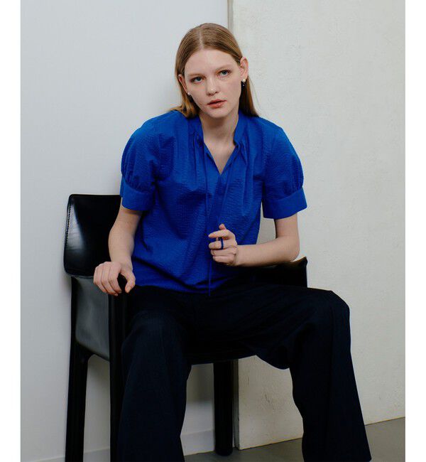 allureville「リップルスタンドカラーブラウス」|シャツ・ブラウス|