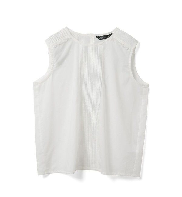 mizuiro ind「mizuiro ind ピンタック＆レースノースリーブプルオーバー」|シャツ・ブラウス|