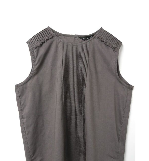 mizuiro ind「mizuiro ind ピンタック＆レースノースリーブプルオーバー」|シャツ・ブラウス|