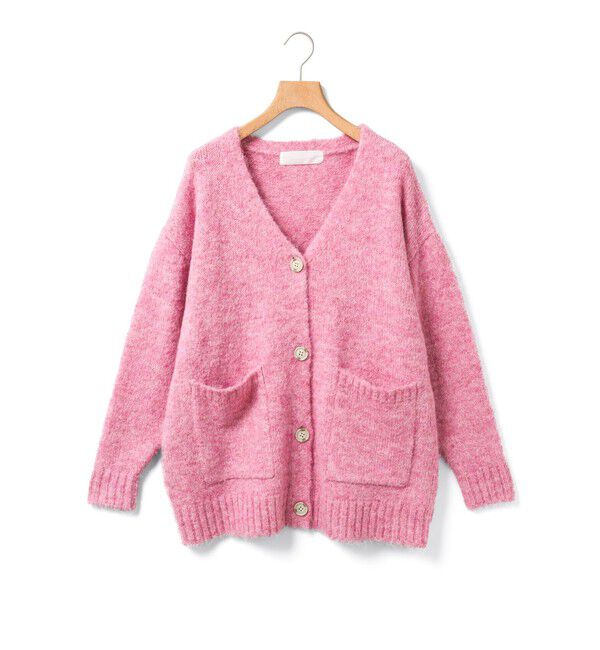 MARMARMAR「MARMARMAR ヘアリーVネックカーディガン」|カーディガン|ピンク