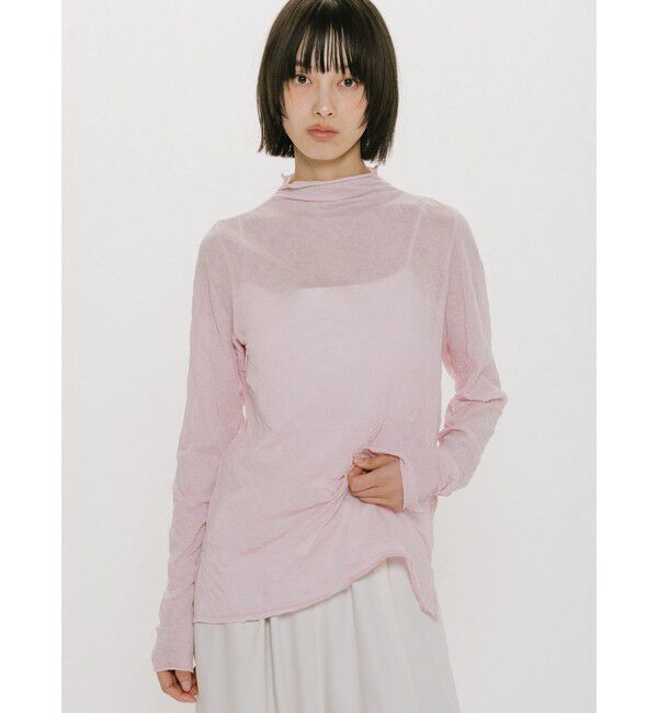 MIDIUMISOLID「MIDIUMISOLID for Ladies シアーハイネックインナー」|Tシャツ・カットソー|ピンク