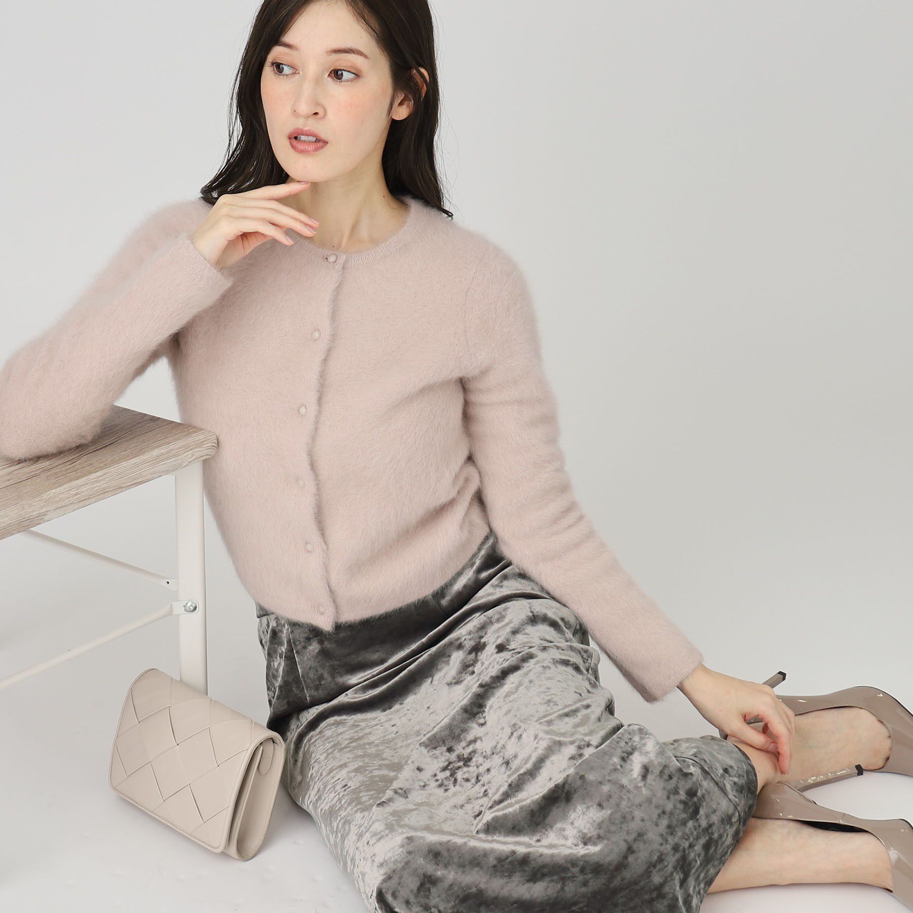 COUP DE CHANCE「【洗える／日本製／ウエストゴム】クラッシュベロアスカート」|スカート|