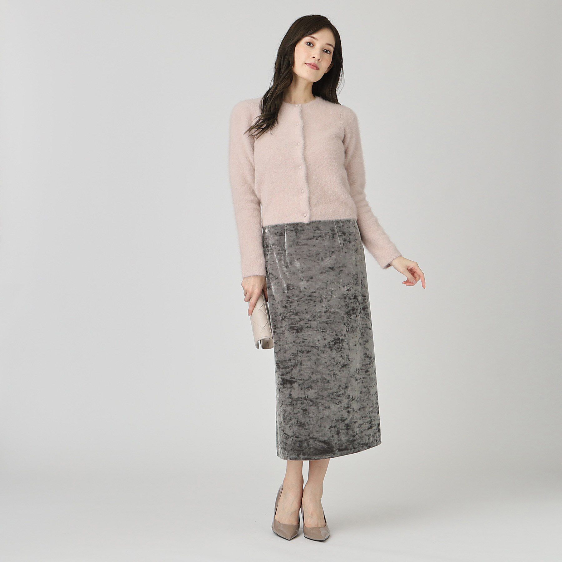 COUP DE CHANCE「【洗える／日本製／ウエストゴム】クラッシュベロアスカート」|スカート|