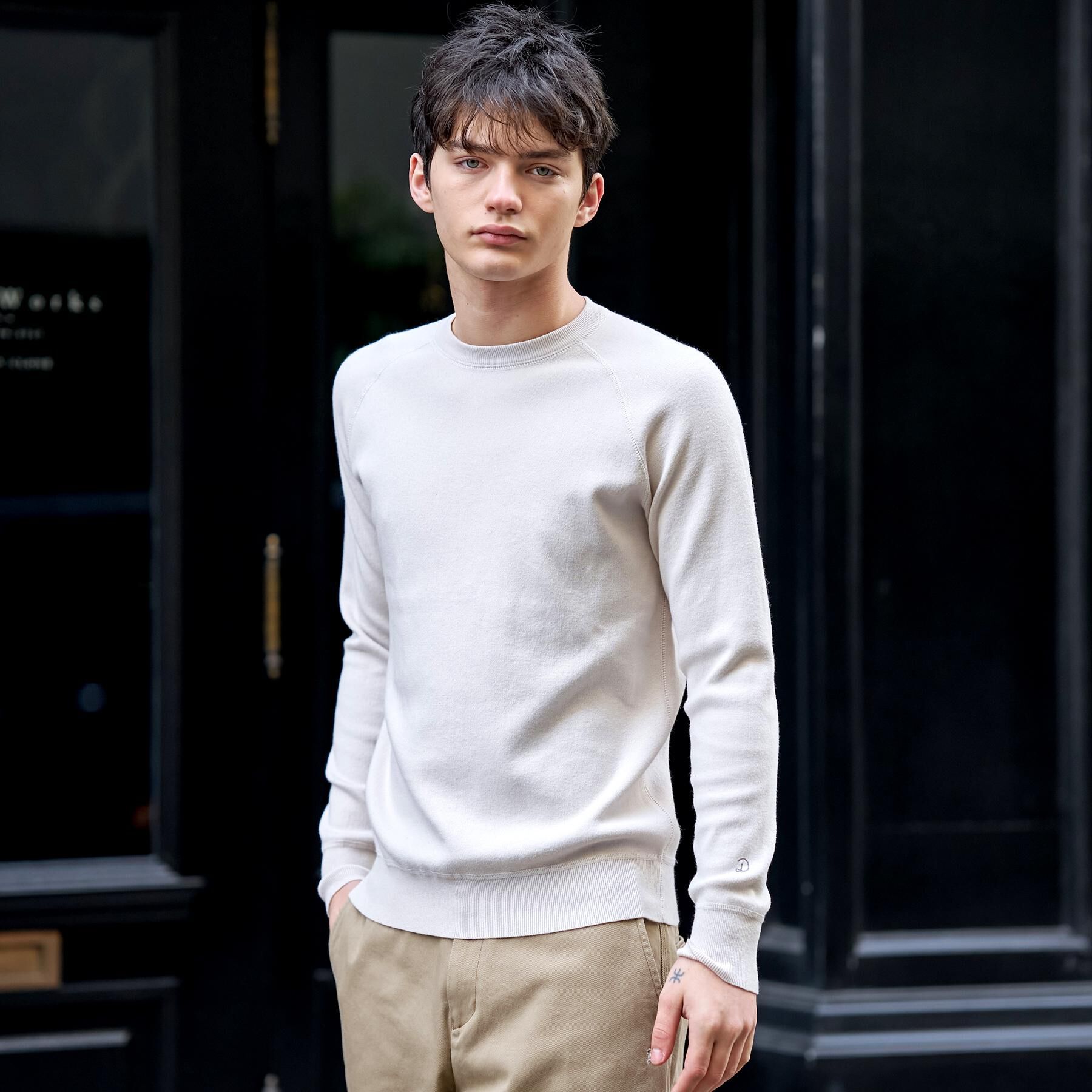 DRESSTERIOR「ウォッシャブル コットンカシミヤスムースニット」|ニット・セーター|オフホワイト(003