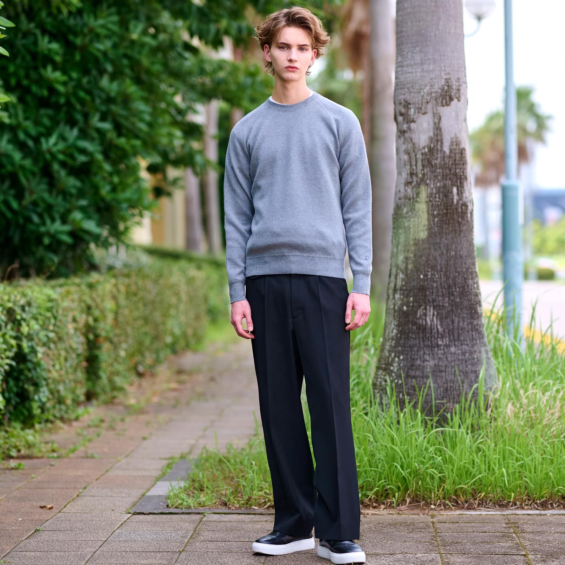 DRESSTERIOR「ウォッシャブル コットンカシミヤスムースニット」|ニット・セーター|