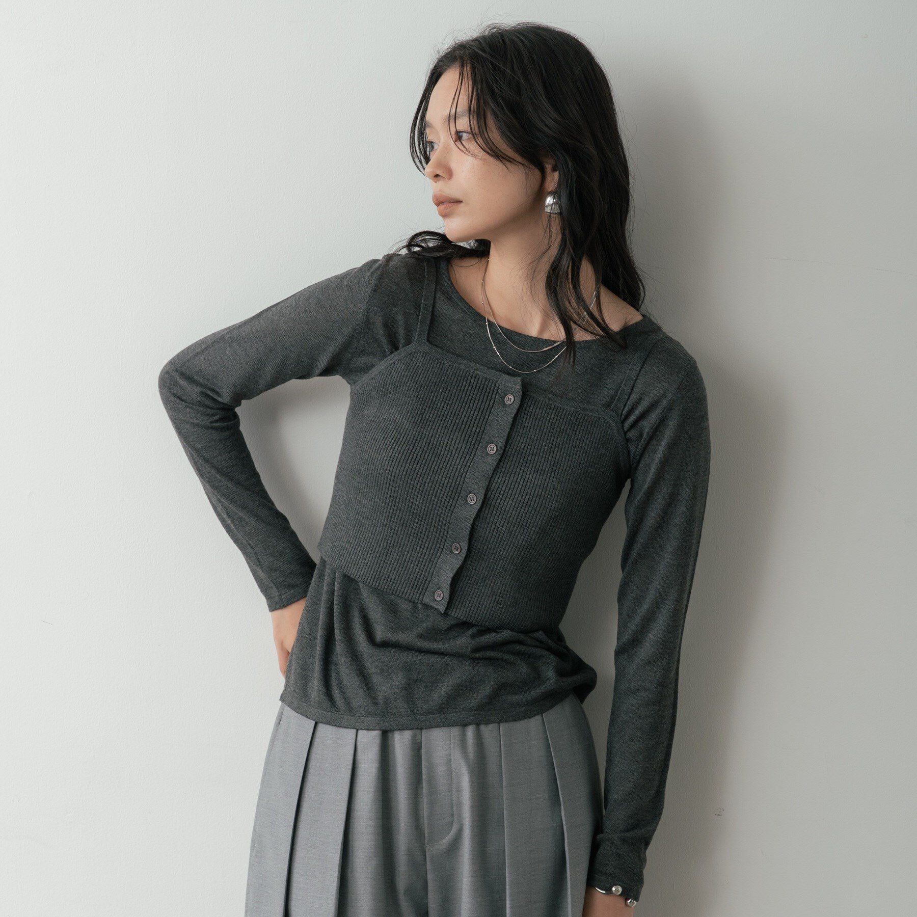 GALLEST「ビスチェレイヤードニット」|ニット・セーター|