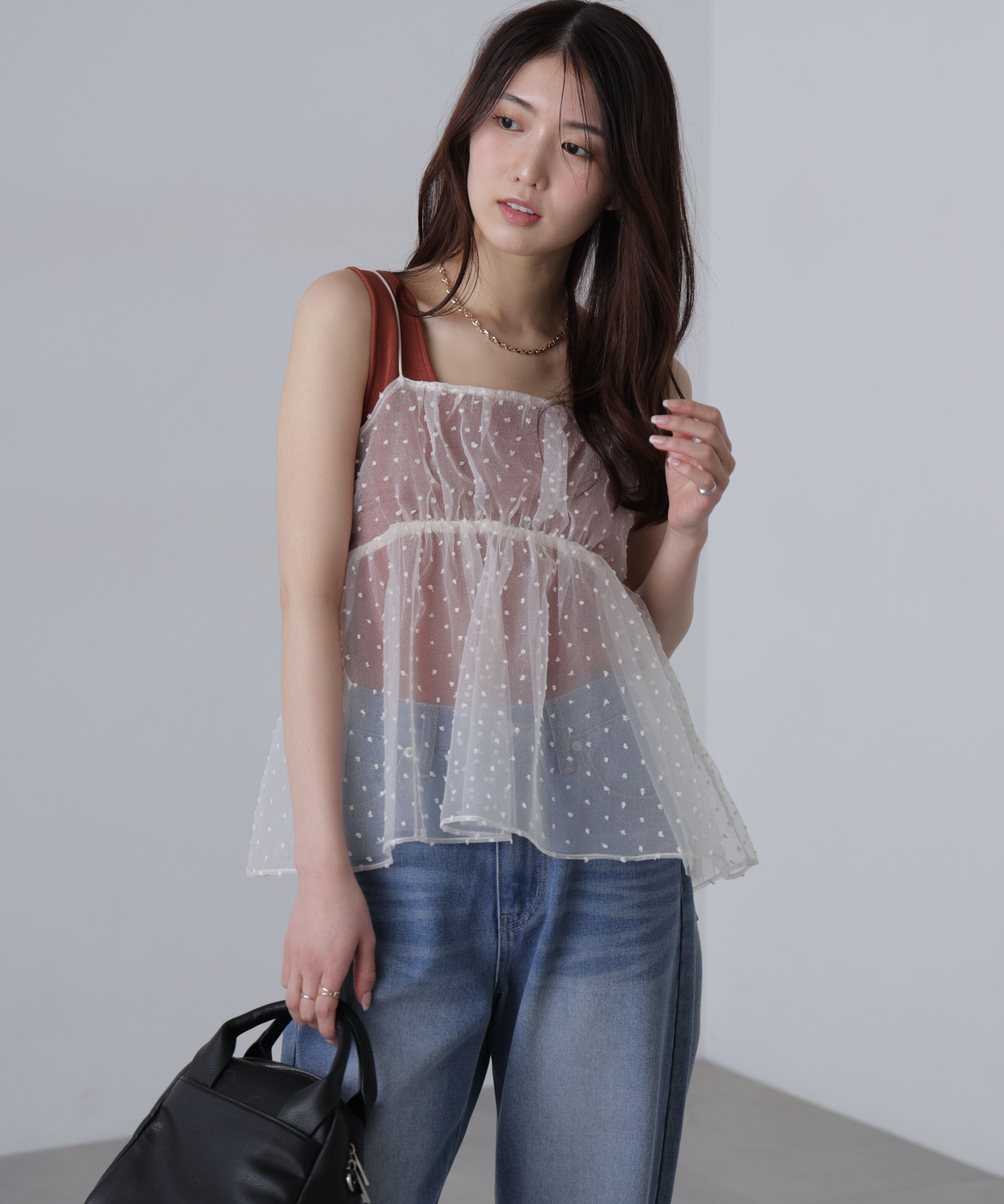  「ドットチュールビスチェ」|シャツ・ブラウス|