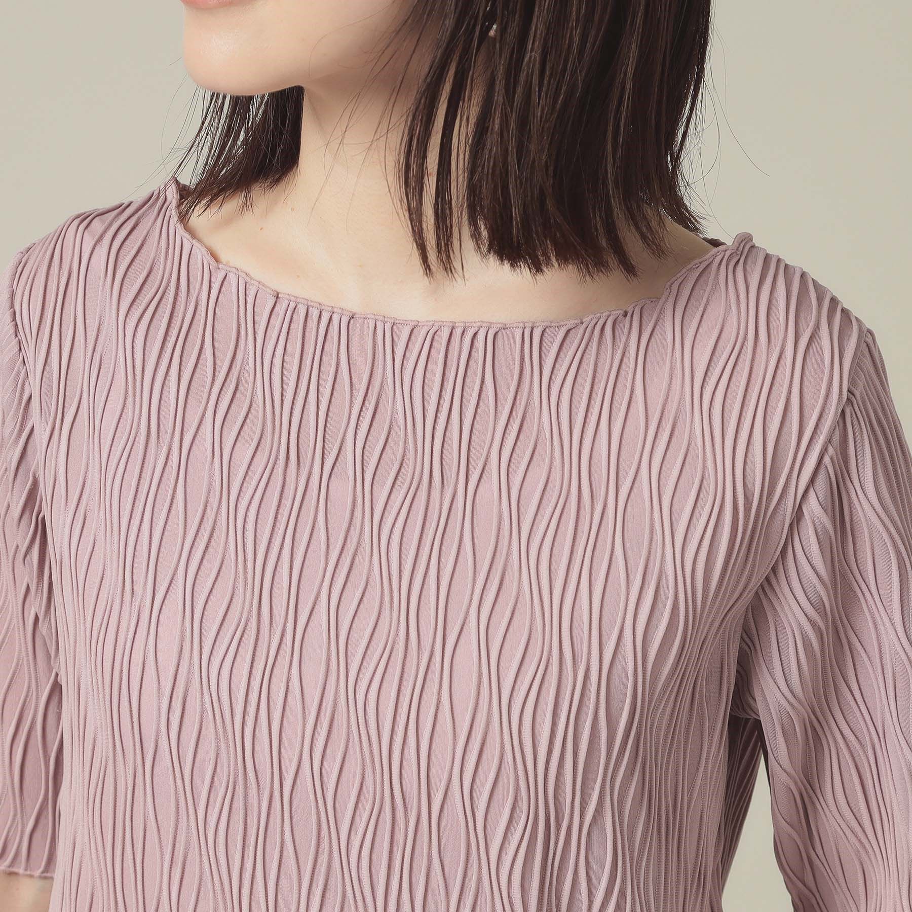 ITS&rsquo;DEMO「【洗濯機OK】ジャカード5分袖プルオーバー」|Tシャツ・カットソー|