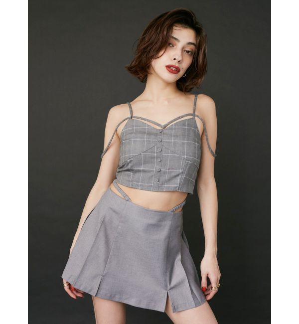 EVRIS「オープンウエストプリーツミニスカート」|スカート|