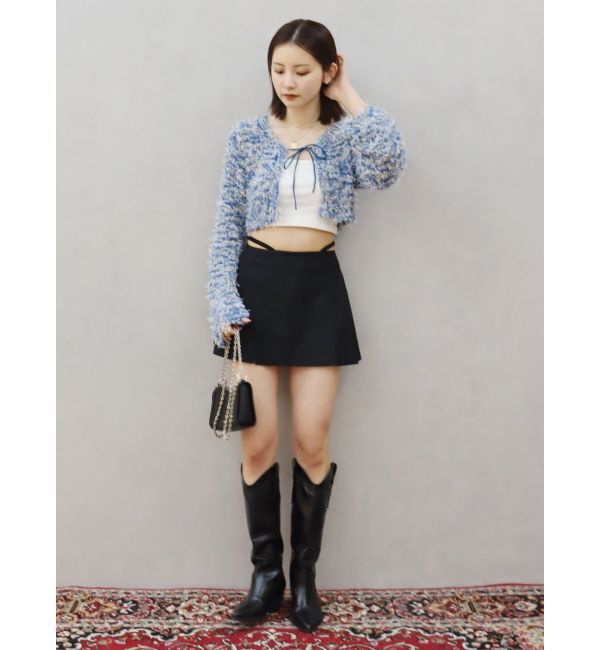 EVRIS「オープンウエストプリーツミニスカート」|スカート|