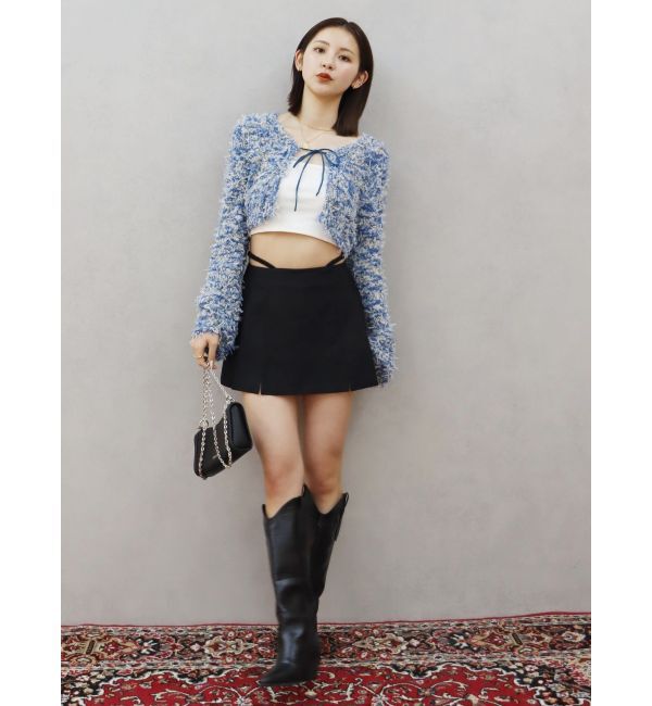 EVRIS「オープンウエストプリーツミニスカート」|スカート|