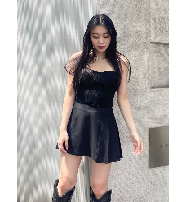 EVRIS「オープンウエストプリーツミニスカート」|スカート|