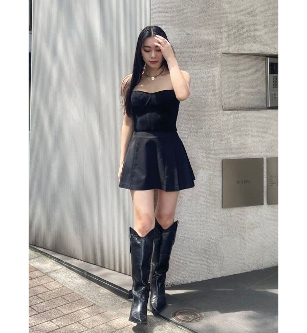 EVRIS「オープンウエストプリーツミニスカート」|スカート|