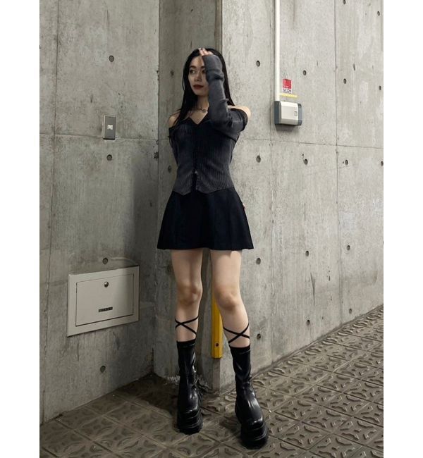 EVRIS「オープンウエストプリーツミニスカート」|スカート|