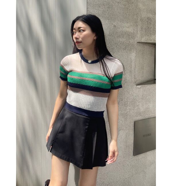 EVRIS「オープンウエストプリーツミニスカート」|スカート|