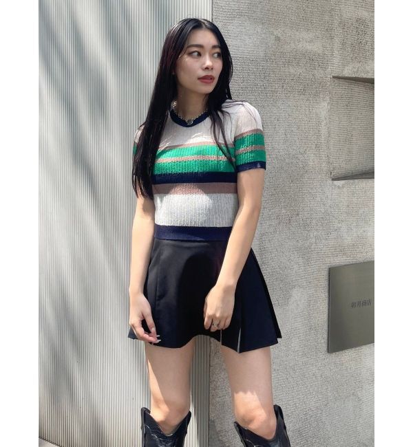 EVRIS「オープンウエストプリーツミニスカート」|スカート|