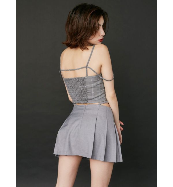 EVRIS「オープンウエストプリーツミニスカート」|スカート|