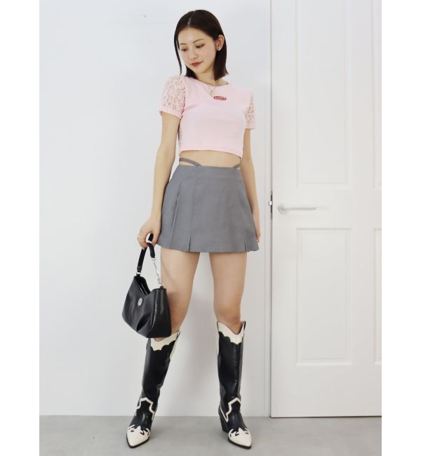 EVRIS「オープンウエストプリーツミニスカート」|スカート|