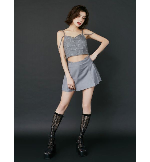 EVRIS「オープンウエストプリーツミニスカート」|スカート|