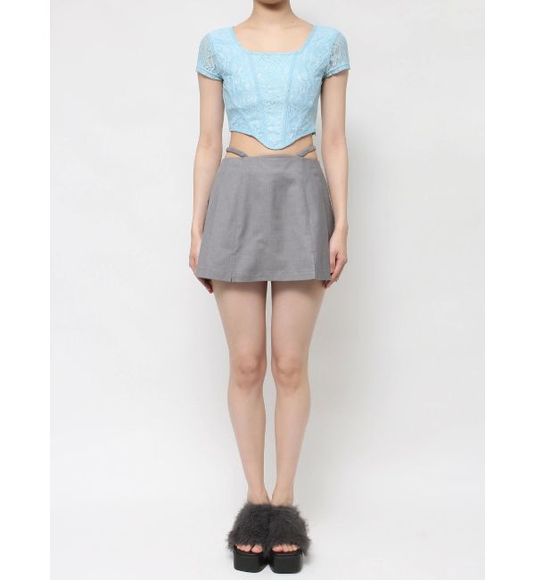 EVRIS「オープンウエストプリーツミニスカート」|スカート|