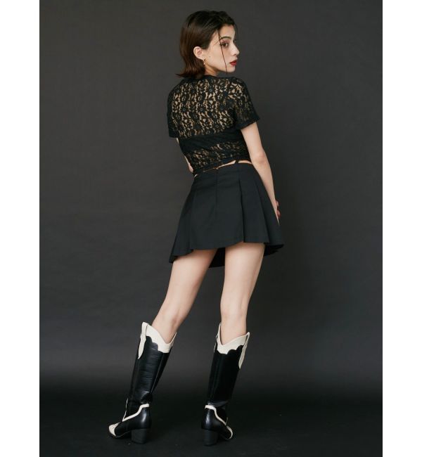 EVRIS「オープンウエストプリーツミニスカート」|スカート|
