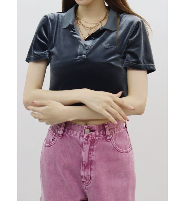 EVRIS「ベロアスキッパーショートトップス」|Tシャツ・カットソー|