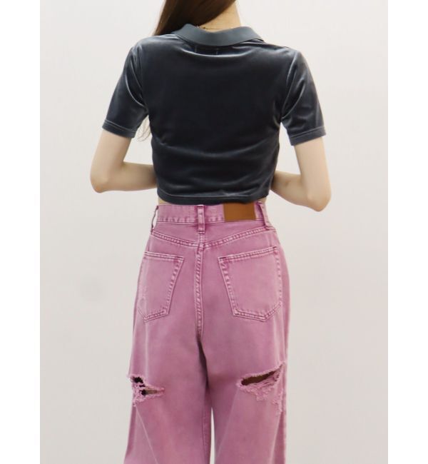 EVRIS「ベロアスキッパーショートトップス」|Tシャツ・カットソー|