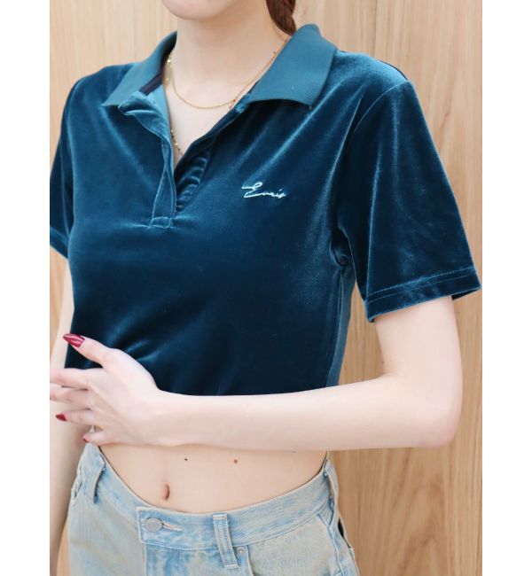 EVRIS「ベロアスキッパーショートトップス」|Tシャツ・カットソー|