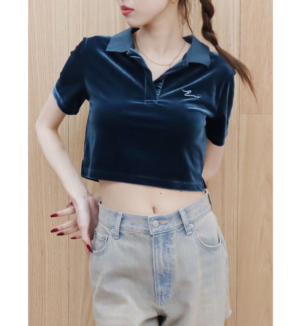 EVRIS「ベロアスキッパーショートトップス」|Tシャツ・カットソー|