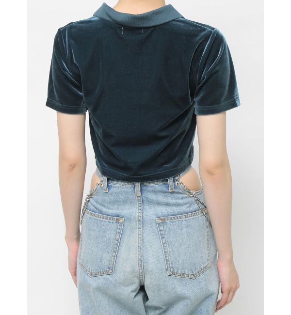 EVRIS「ベロアスキッパーショートトップス」|Tシャツ・カットソー|
