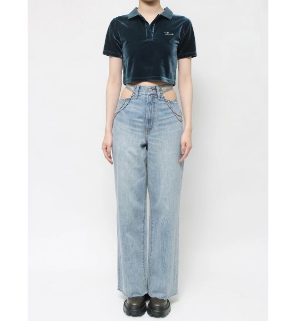 EVRIS「ベロアスキッパーショートトップス」|Tシャツ・カットソー|