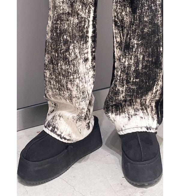 GYDA「ムートンライクプラットフォームスリッポン」|その他|ブラック