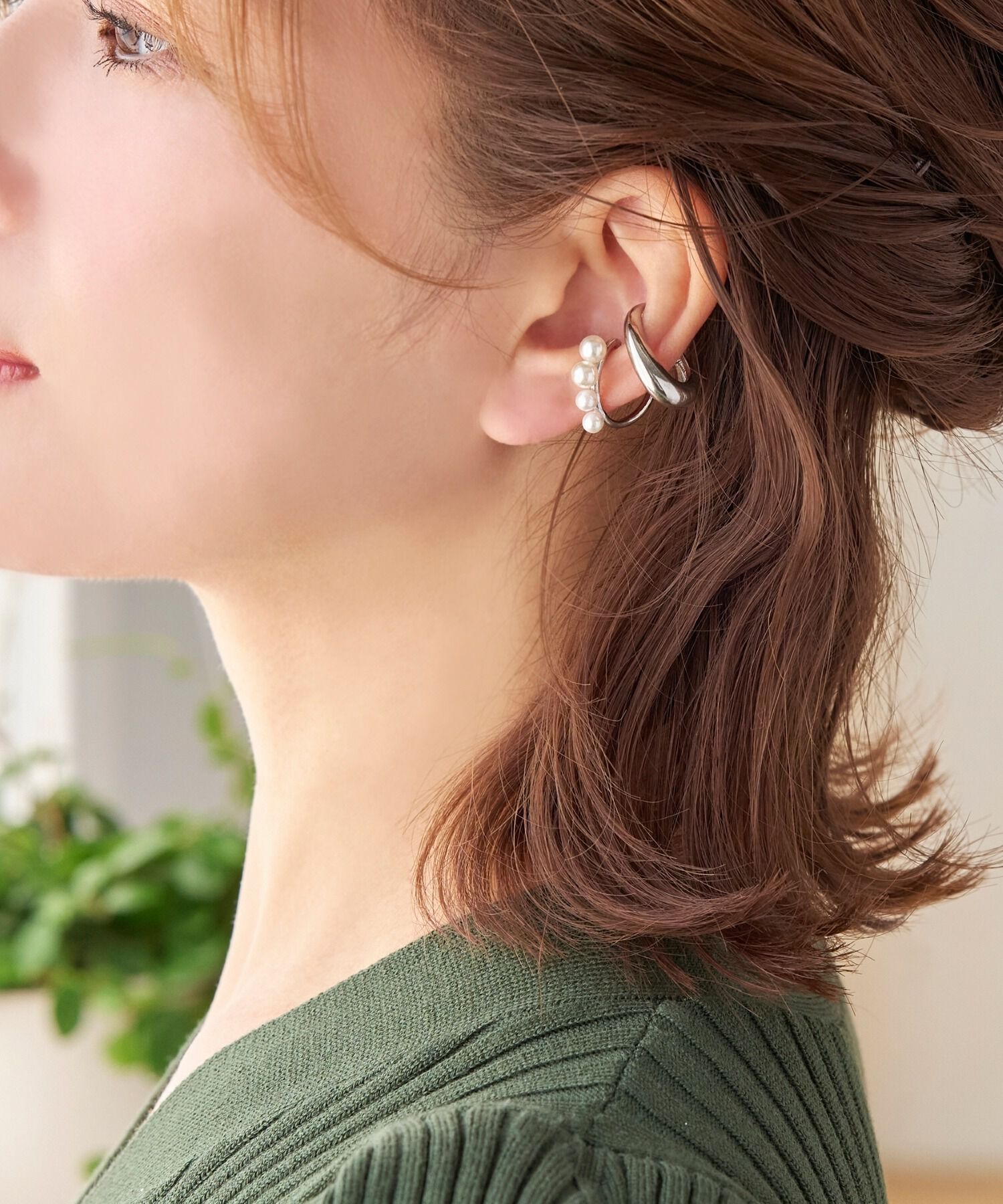 Phoebe「【シリーズ累計販売10000点突破！】ドレッシングパールイヤーカフ　シルバー」|イヤーカフ|