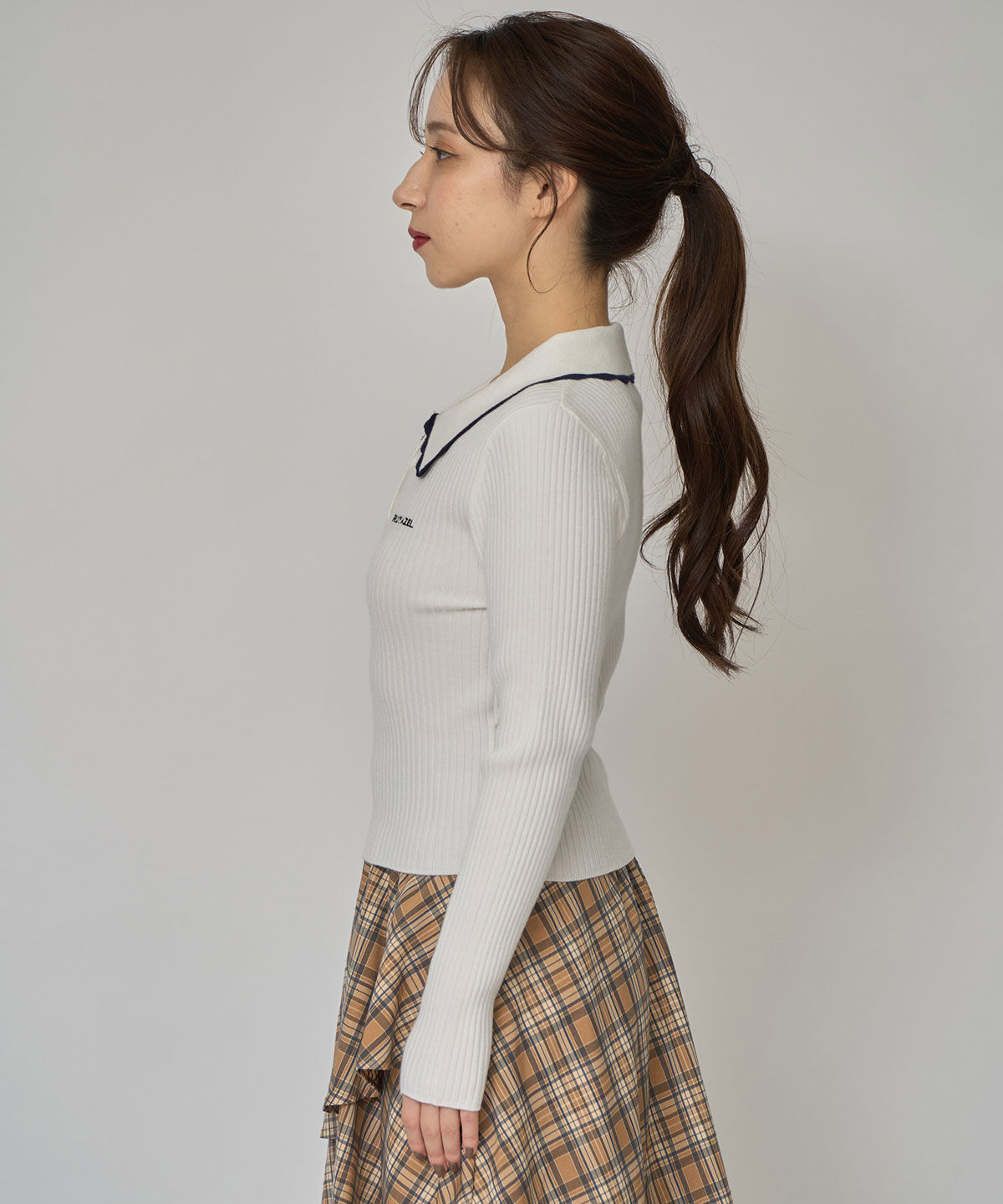 REDYAZEL「スカラカラーポロニットプルオーバー」|ニット・セーター|