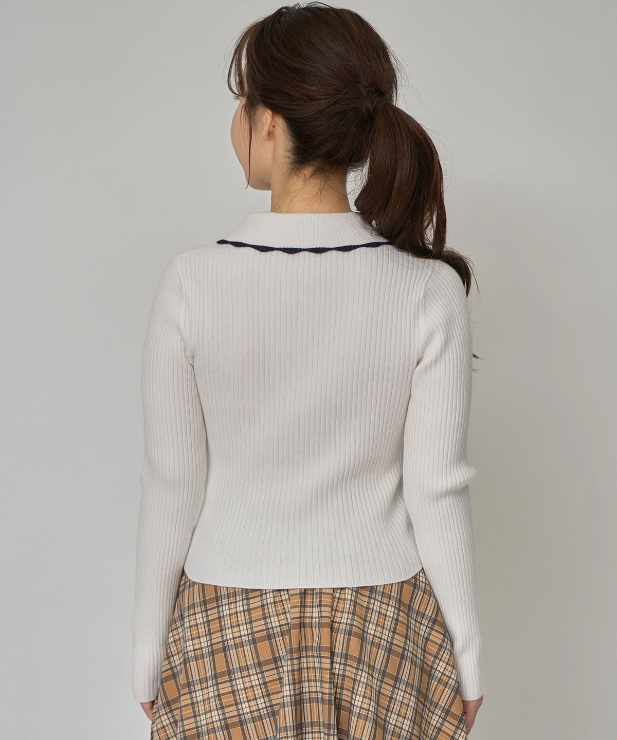 REDYAZEL「スカラカラーポロニットプルオーバー」|ニット・セーター|