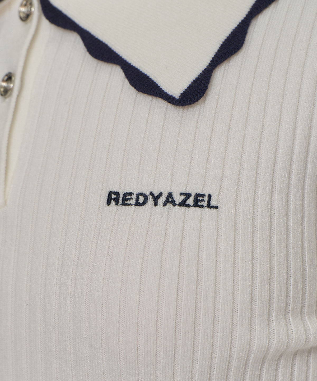 REDYAZEL「スカラカラーポロニットプルオーバー」|ニット・セーター|