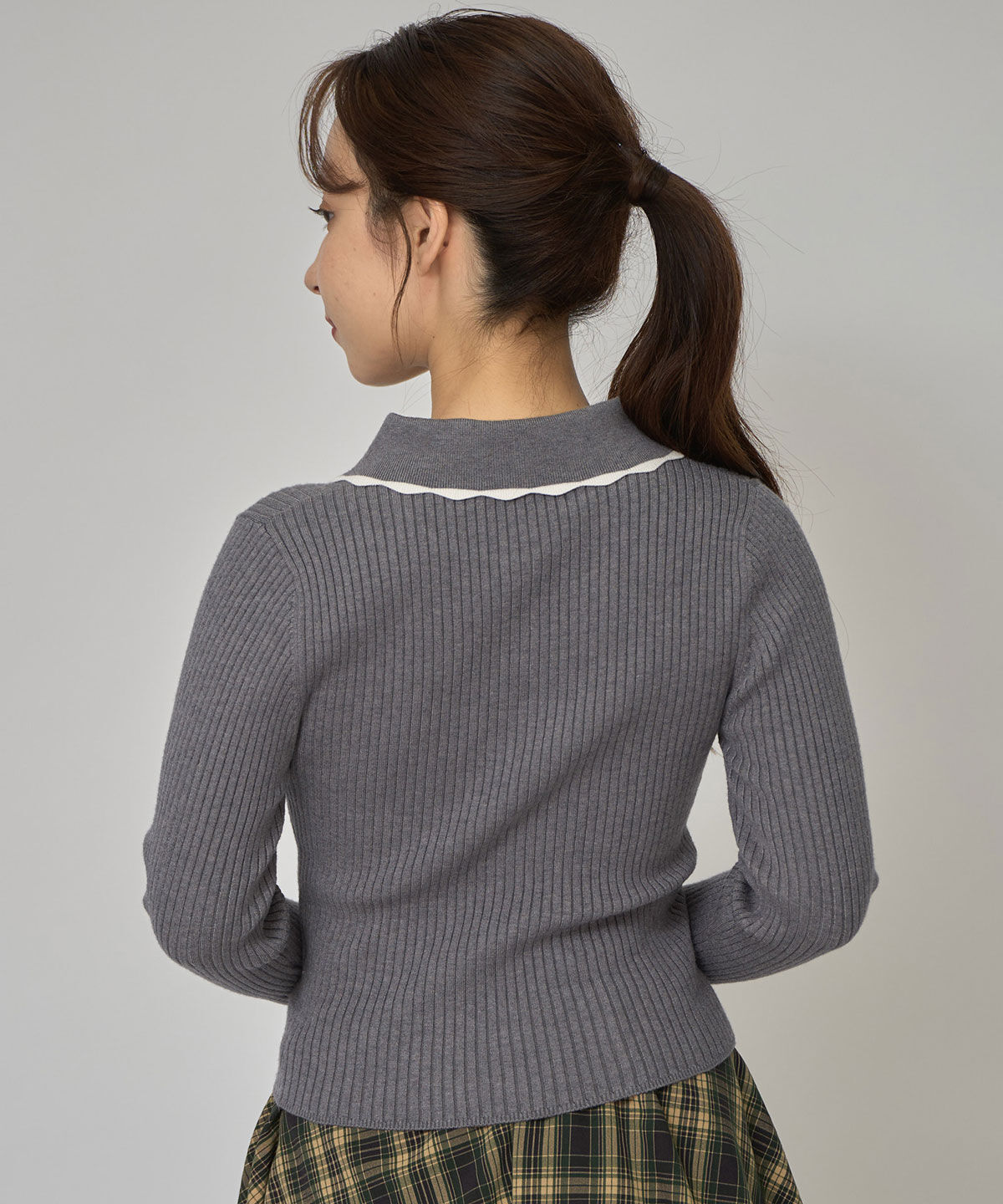 REDYAZEL「スカラカラーポロニットプルオーバー」|ニット・セーター|