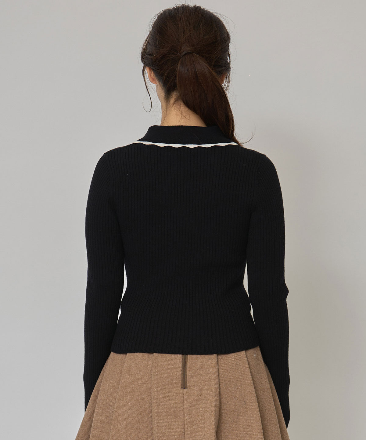 REDYAZEL「スカラカラーポロニットプルオーバー」|ニット・セーター|