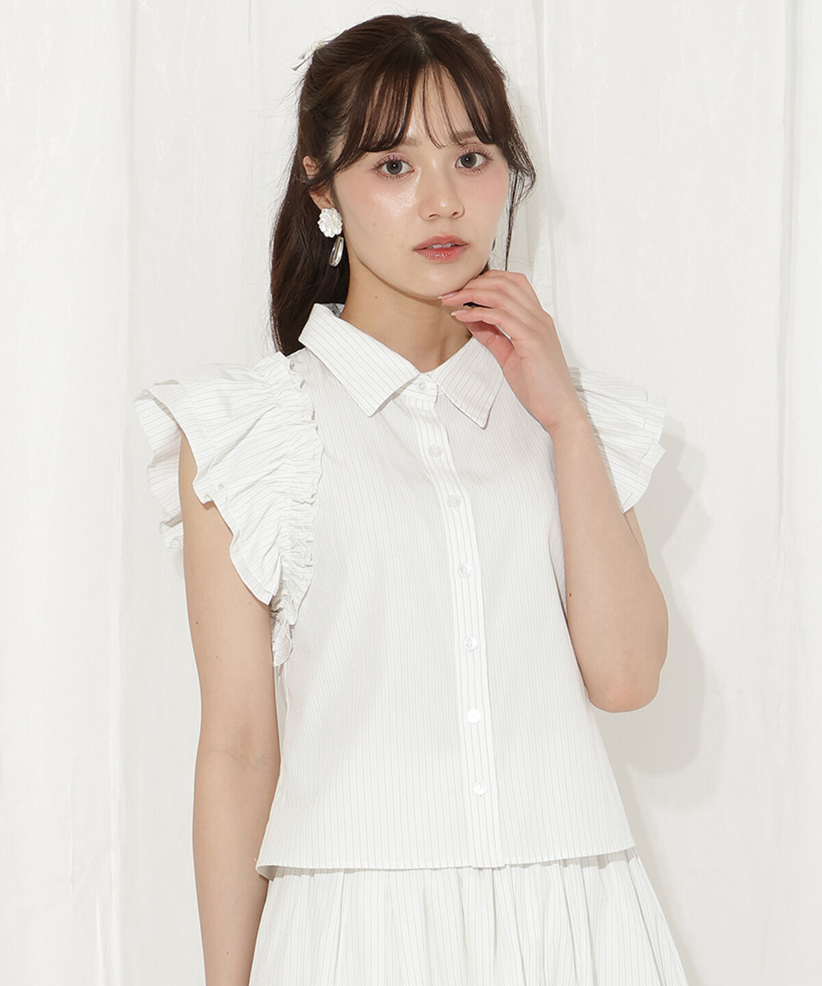 WILLSELECTION「刺繍入りボウタイストライプブラウス」|シャツ・ブラウス|