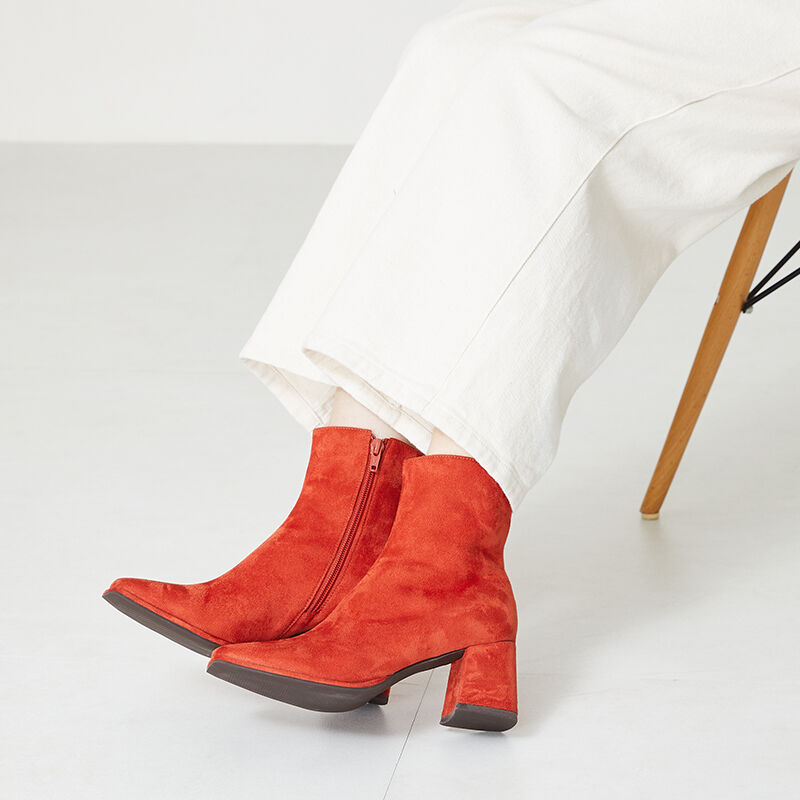 ORiental TRaffic「スクエアトゥヒールカラーブーツ/31418」|ショートブーツ|